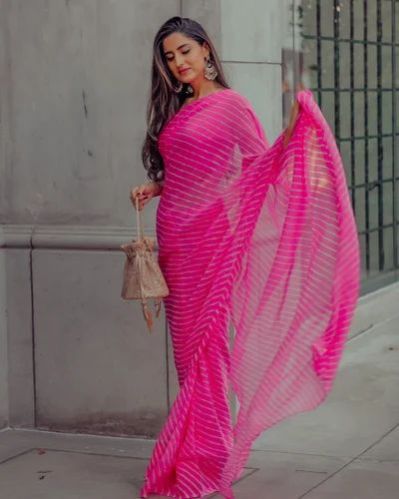 Chiffon Casual Wear Leheriya Saree, for Easy Wash, Anti-Wrinkle, Shrink-Resistant, Pattern : Printed