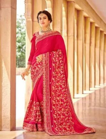 Embroidered Chiffon Saree, Feature : Anti-wrinkle, Comfortable, Dry Cleaning, Durability, Easily Washable