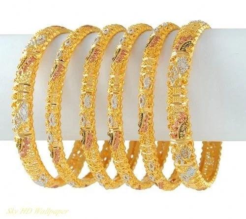Polished Ethnic Gold Bangles, Occasion : Gift, Anniversary, Engagement, Wedding, Party
