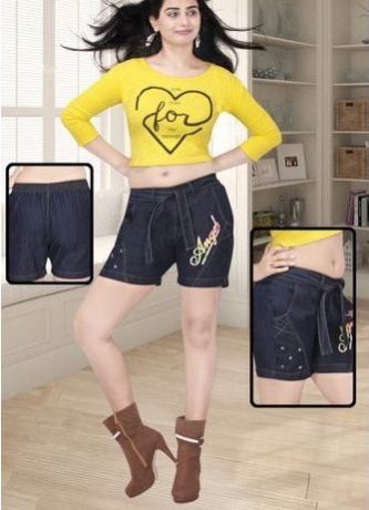 Printed Cotton Ladies Designer Shorts, Size : M, XL, XXL