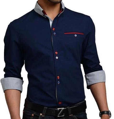Collar Neck Pure Cotton Mens Fancy Shirts, Size : XL