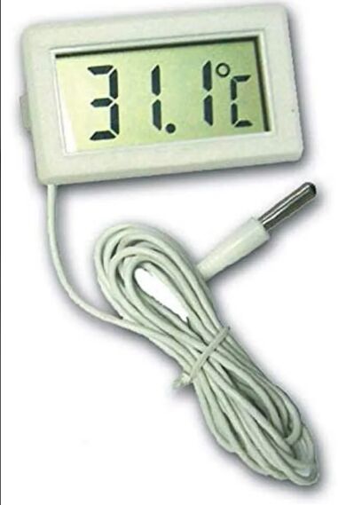White Dinojames Lcd Thermometer