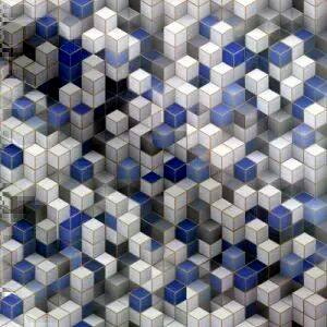 Matrix Blue Digital Vitrified Tiles, Dimension : 3D