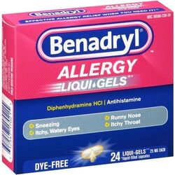 Benadryl Softgel Capsules, for Anti Cough, Packaging Type : Box