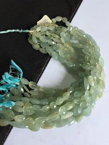 Tumbles Aquamarine Beryl Gem Stone Beads, Color : Blue-Green