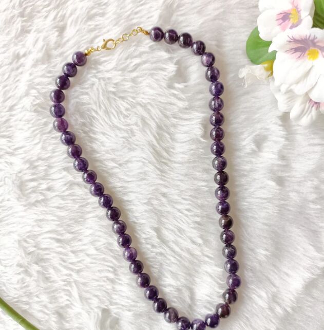 Amethyst Crystal Necklace, Color : Purple