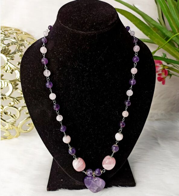 Amethyst Rose Quartz Necklace