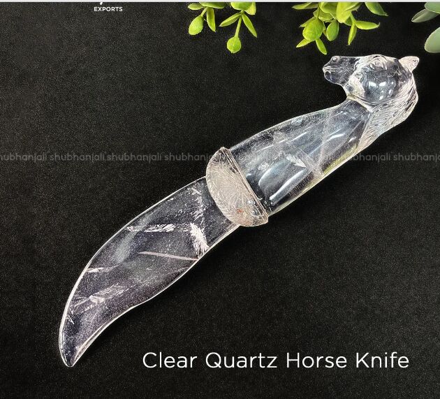 Clear Quartz Horse Knife