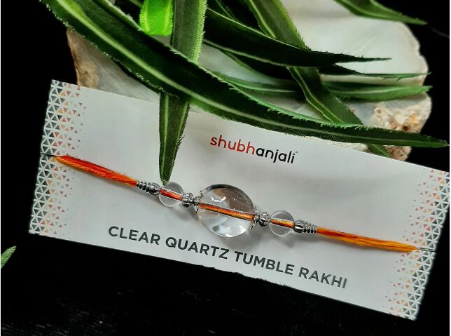 Clear Quartz Tumble Rakhi
