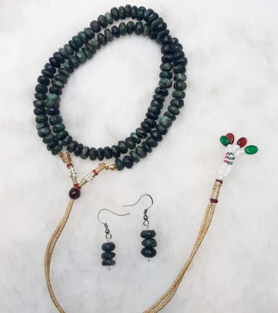 Emerald Necklace, Style:With Earrings, Without Earrings both