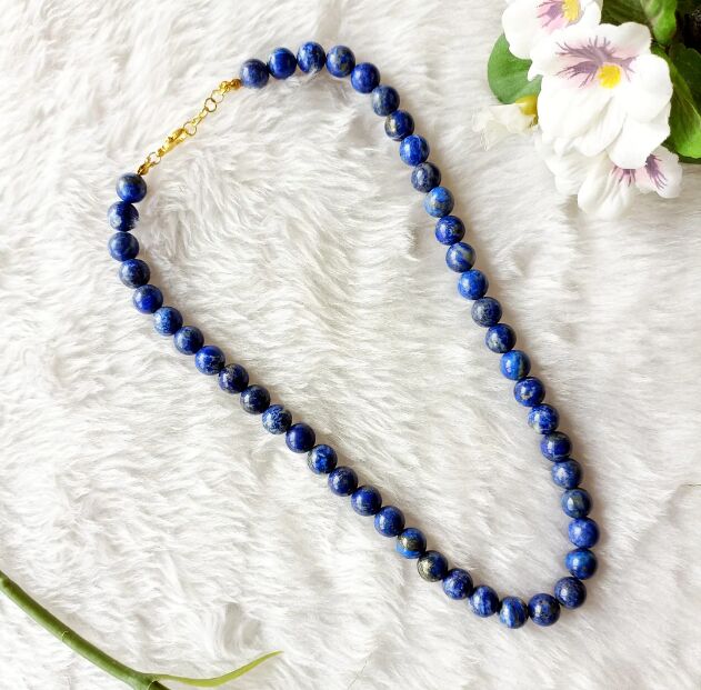 Lapis Lazuli Crystal Necklace, Color : Blue