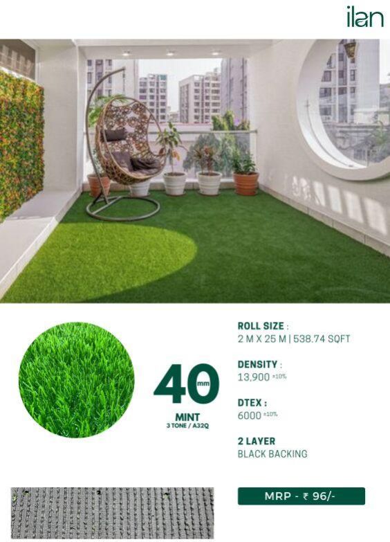 40 Mm Mint Artificial Grass