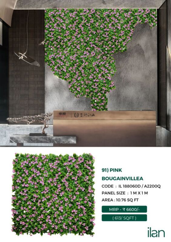 Pink Bougainvillea Artificial Green Wall