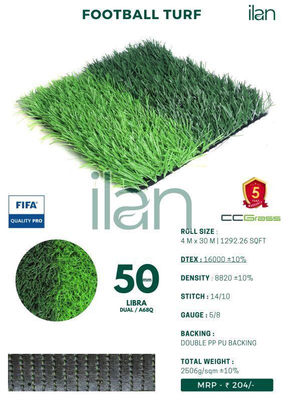 50 Mm Libra Artificial Grass, For Football, Size : 4m X 30m