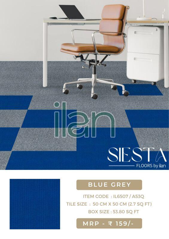 Ilan Plain Nylon Blue Grey, For Flooring, Wall, Size : 20x20 Inch