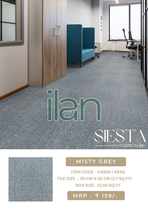Ilan Nylon Misty Grey Carpet Tiles, For Flooring, Wall, Size : 20x20 Inch