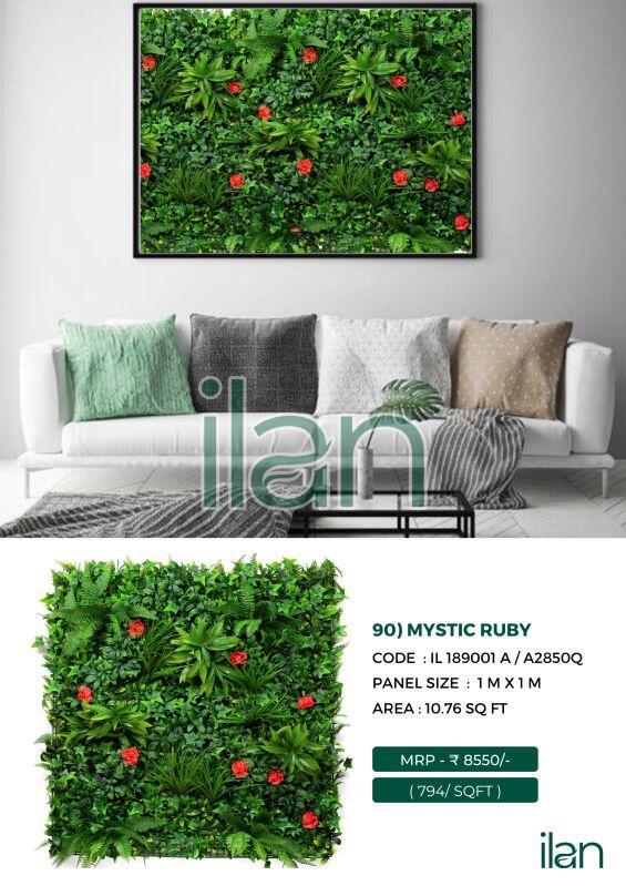 Mystic Ruby Artificial Green Walls, For Indoor, Outdoor, Feature : Durable, Easy To Place, Fad-less