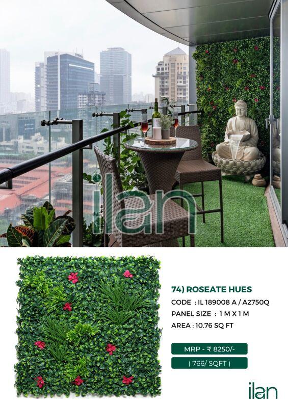 Roseate Hues Artificial Green Walls, For Indoor, Outdoor, Feature : Durable, Easy To Place, Fad-less
