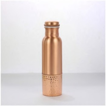 Bottom Hammered Copper Water Bottle, Capacity : 1000 ML