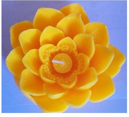 Yellow Lotus Candle, For Diwali, Decoration, Party