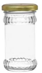 Round 100 ML NARADA GLASS JAR, for Packing Food, Pattern : Plain