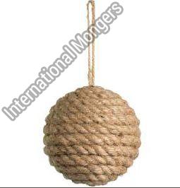 Brown Handmade Jute Rope Ball, for Decoration