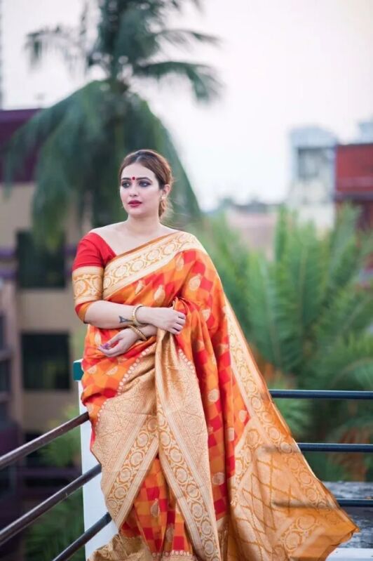 Printed Banarasi Cotton Silk Saree, Occasion : Party Wear