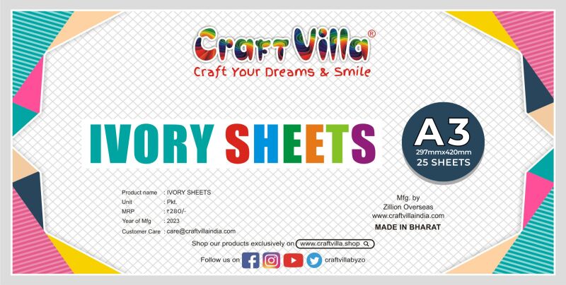 A3 Ivory Paper Sheets