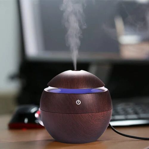 190gm Wooden Aroma Diffuser Humidifier, Shape : Round