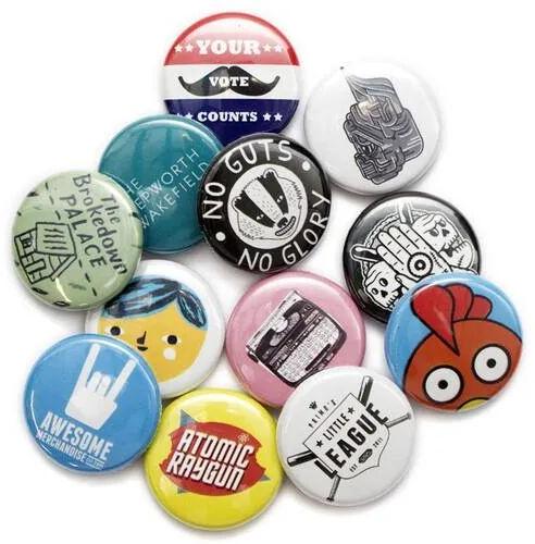 Metal Button Badges, Pattern : Printed