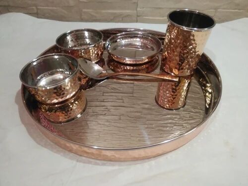 Copper Thali Set, Size : 12 Inch
