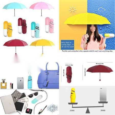 Stainless Steel Capsule Umbrella, for Protection From Sunlight, Raining, Feature : Foldable, Waterproof