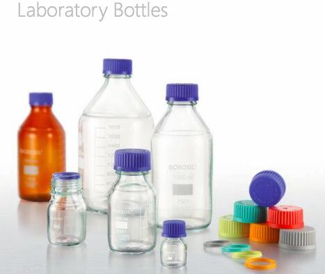 Laboratory Glass Bottles, for Storing Liquid, Cap Type : Screw Cap
