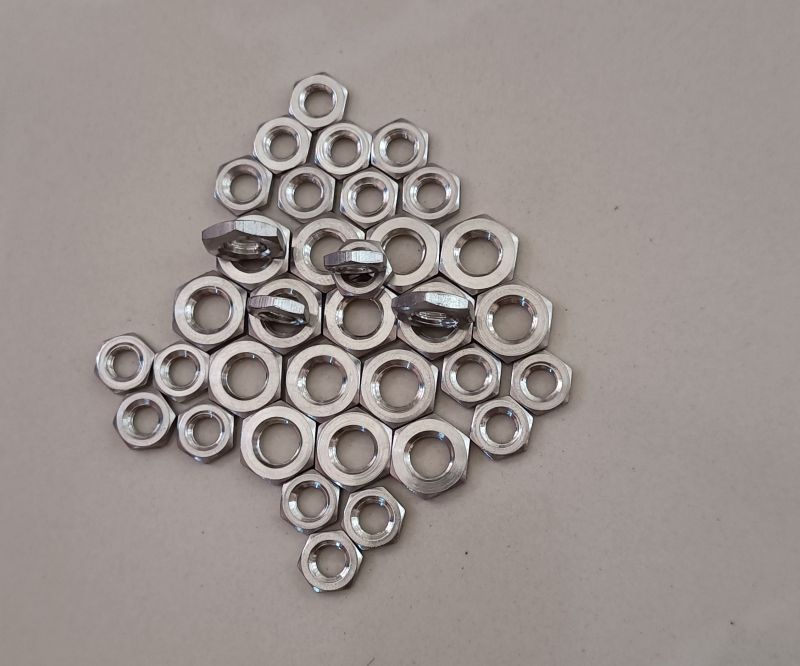 Hex Head Bright Stainless Steel Lock Nuts, Grade : SS316, SS304