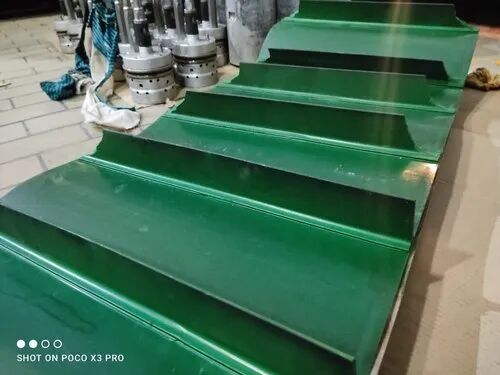 PVC Cleated Conveyor Belt, Color : GREEN / WHITE / BLACK