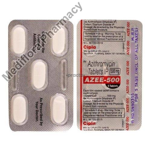 White azee 500 mg tablets, Purity : 98%