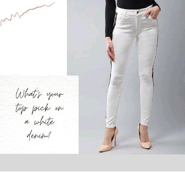 Plain Ladies Slim Fit Jeans, Size : Multisizes