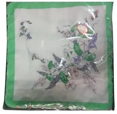 Printed Ladies Cotton Handkerchief, Size : 11 x 11 cm
