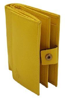 Plain Ladies Yellow Leather Wallet, Size : Standard