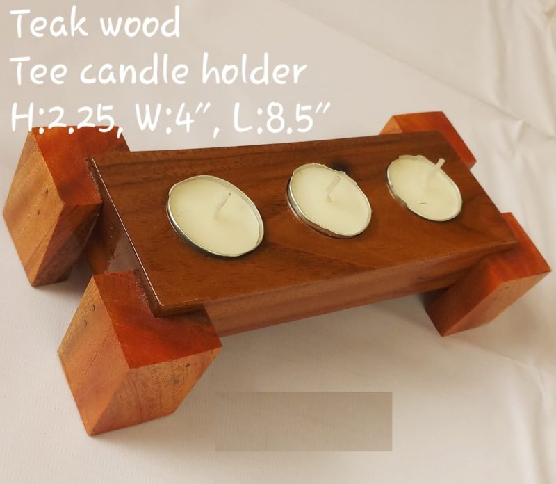 Wooden Tealight Candle Holder, for Home Decoration, Pattern : Plain