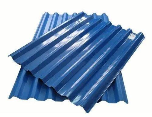 Steel / Stainless Steel Color Coated Roofing Sheet, Color : Blue