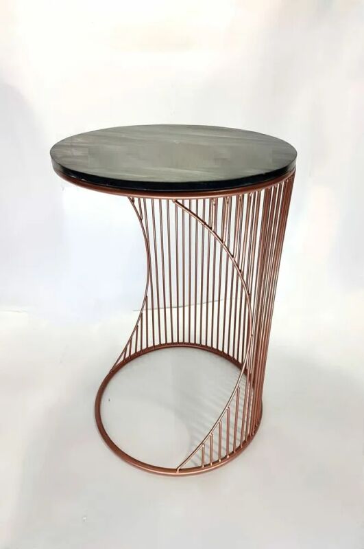 Golden Round Metal Nesting Table