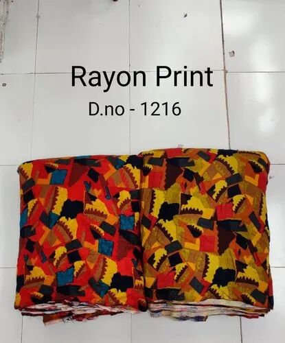 Printed rayon fabric, Width : 44 Inch