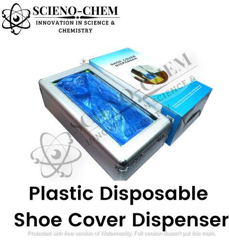 Scieno Chem Rectangular Semi Automatic Plastic Shoe Cover Dispenser, Color : Silver