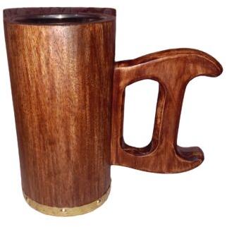 Round Plain Polished Wooden Mug, For Gifting, Style : Modern