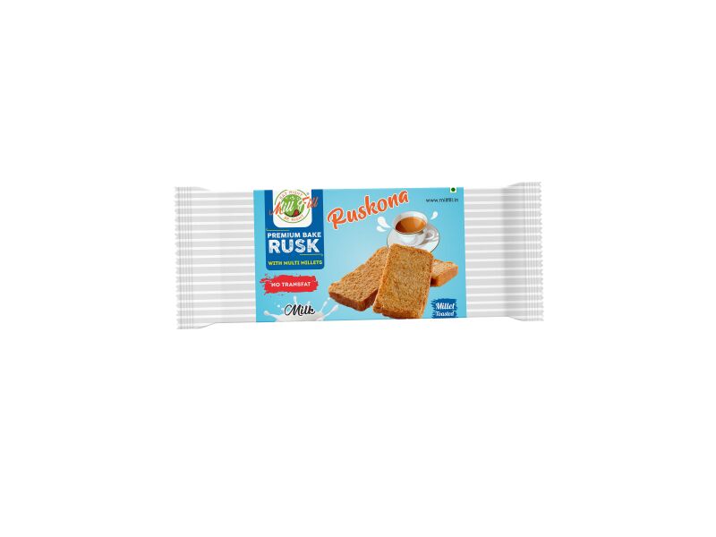 Golden Crunchy Millfill Millet Rusk, for Eating, Breakfast Use
