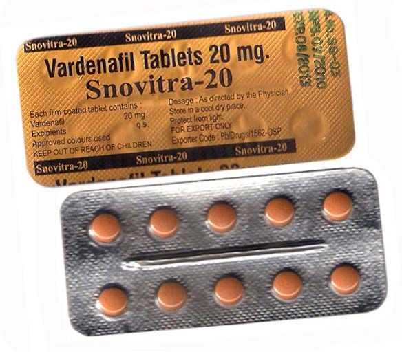 Snovitra 20mg Tablets, for Erectile Dysfunction