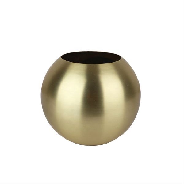 Polished Plain Stainless Steel Round Flower Vase, Packaging Type : Carton Box