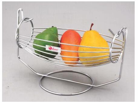 BSS Industries Stainless Steel Fruit Basket, for Home, Color : Silver
