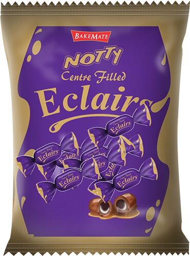 Eclaris is a center filled candy filled with the chocolate in the Notty Eclaris candy.